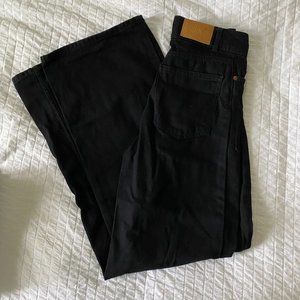 High Waist Wide Leg Black Jeans